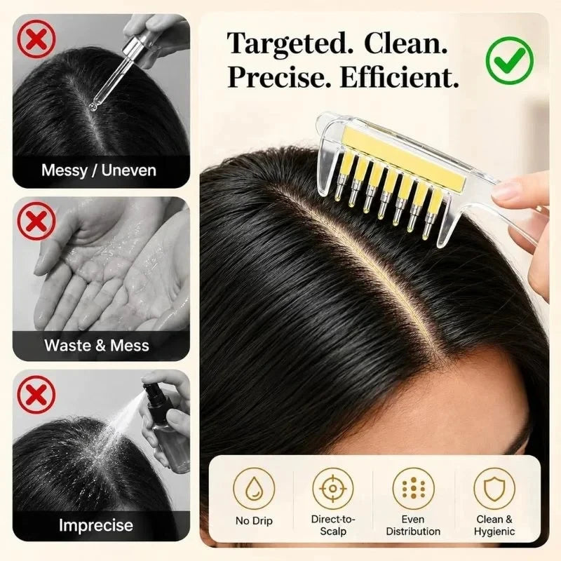 7 Teeths Scalp Massage & Relaxing Comb with Rolling Balls – Gentle Head Massager Comb for Scalp Massage, Hair Care & Relaxation | Hair Oil Comb | Oil Applicator